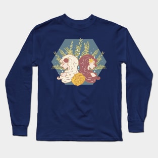 Gemini Twins (Navy) Long Sleeve T-Shirt